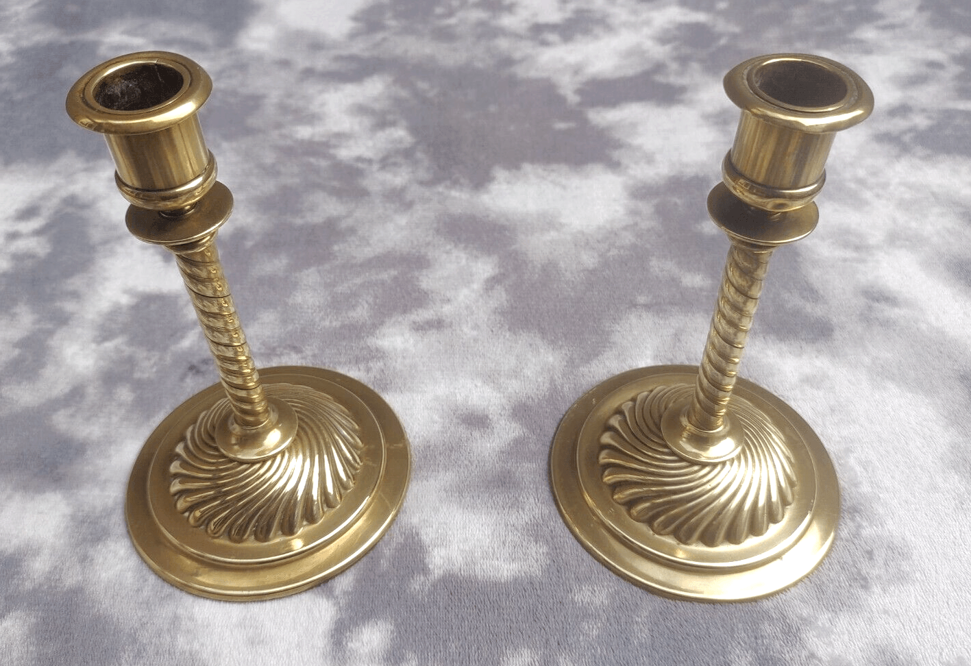 Vintage Twisted Spiral Brass Candlestick Holders shops Pair