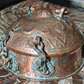 19th Century Indian Mughal Engraved Copper Betel Nut Spice Box Container Antique