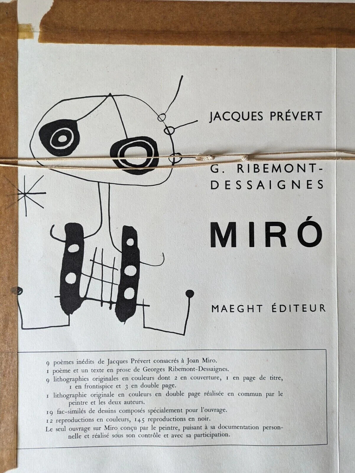 Joan Miro Zephyr Bird Abstract Surrealism Spanish 20th Century Lithograph Print
