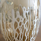 Large 1950s / 60s Vintage Finnish Feathered Filigree Art Glass Vase Kumela 20th