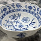 Antique c1920 German Meissen Hand Painted Blue Onion Pattern Porcelain Bowl 22cm