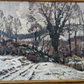 Edwin V Forrest British 20th Century Abstract Winter Landscape Oil Painting Art