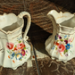 Rare Pair Victorian 19th Century English Porcelain Commemorative Memorial Jugs