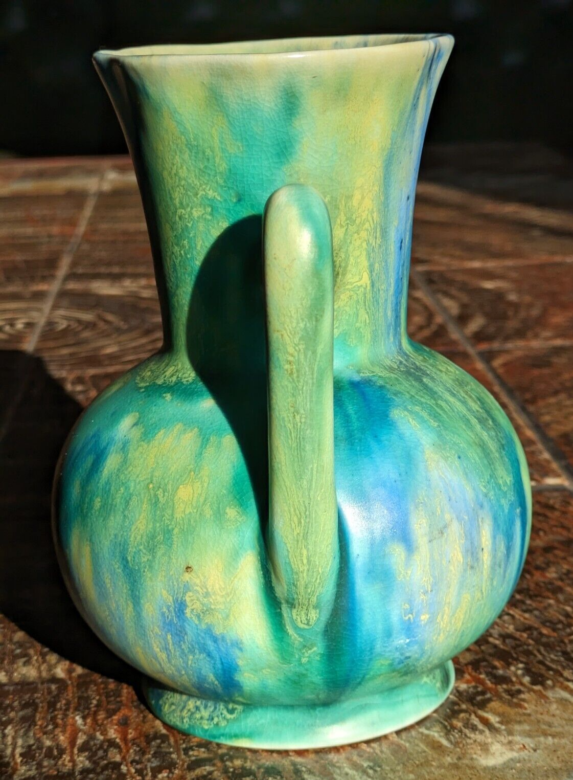 Vintage England Ceramic Empire Ware Art Deco Drip Marble Glaze Art Pottery Vase