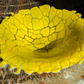 Vintage 20th Century Yellow Crackle Textured Fused Art Glass Bowl 18.5 cm