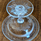 Victorian 19th Century Cut & Etched Glass Comport Tazza Pedestal Bowl Antique