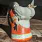 Antique 1900s Shafer Vater German Porcelain Asian Man Crane Novelty Creamer Jug