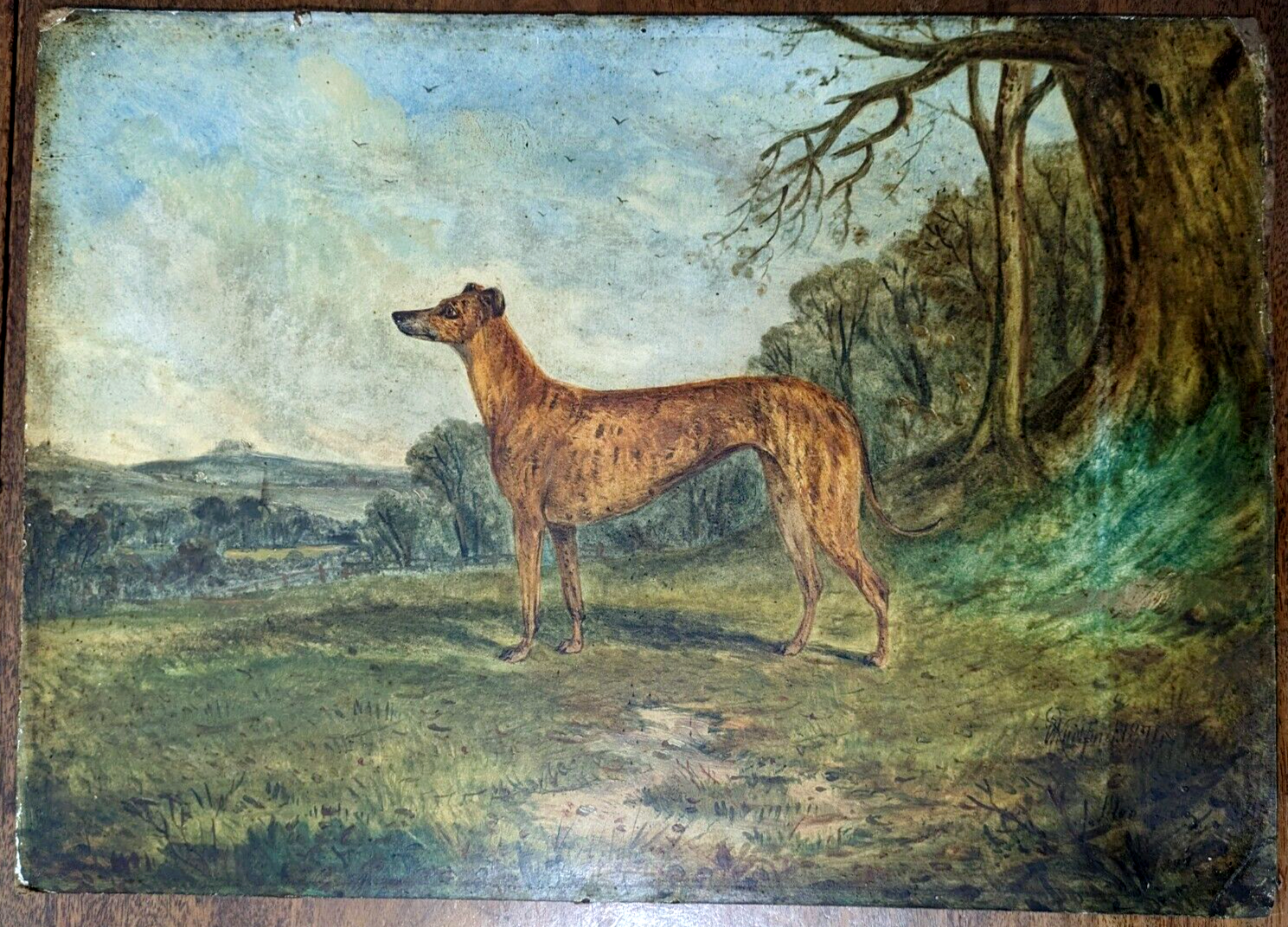 Rare Richard Whitford Victorian Prized Greyhound English Oil Painting 19th Cent