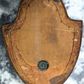 Victorian 19th Century Bevel Edged Faceted Yew Wood Shield Mirror London England