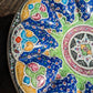 Persian 1900s Minakari Enamel on Copper Qajar Dynasty Antique Plate Dish