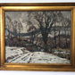 Edwin V Forrest British 20th Century Abstract Winter Landscape Oil Painting Art