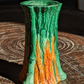 Rare Early 20th Century Antique Bretby Pottery Tree Trunk Vase Orange & Green