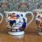 Antique Graduated Trio of Gaudy Welsh Imari Pitcher Jugs Vase Allertons England