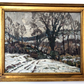 Edwin V Forrest British 20th Century Abstract Winter Landscape Oil Painting Art