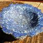 Superb Volcanic Textured Studio Art Pottery Signed Blue Bowl Vintage Lava Glaze