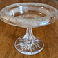 Victorian 19th Century Cut & Etched Glass Comport Tazza Pedestal Bowl Antique