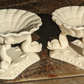 Rare Pair of Copeland 19th Century Parian Porcelain Dolphin Salt Cellars Antique