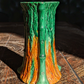 Rare Early 20th Century Antique Bretby Pottery Tree Trunk Vase Orange & Green