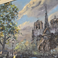 French Vintage 20th Century Paris Cityscape Oil Painting Art Notre Dame H Lang