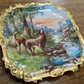 19th Century French Limoges Handpainted Stag Deer Porcelain Wall Plaque Charger