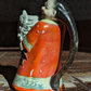 Antique 1900s Shafer Vater German Porcelain Asian Man Crane Novelty Creamer Jug