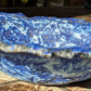 Superb Volcanic Textured Studio Art Pottery Signed Blue Bowl Vintage Lava Glaze