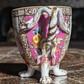 19th Century German Dresden Porcelain Paw Feet Serpent Handle Tea Cup & Saucer