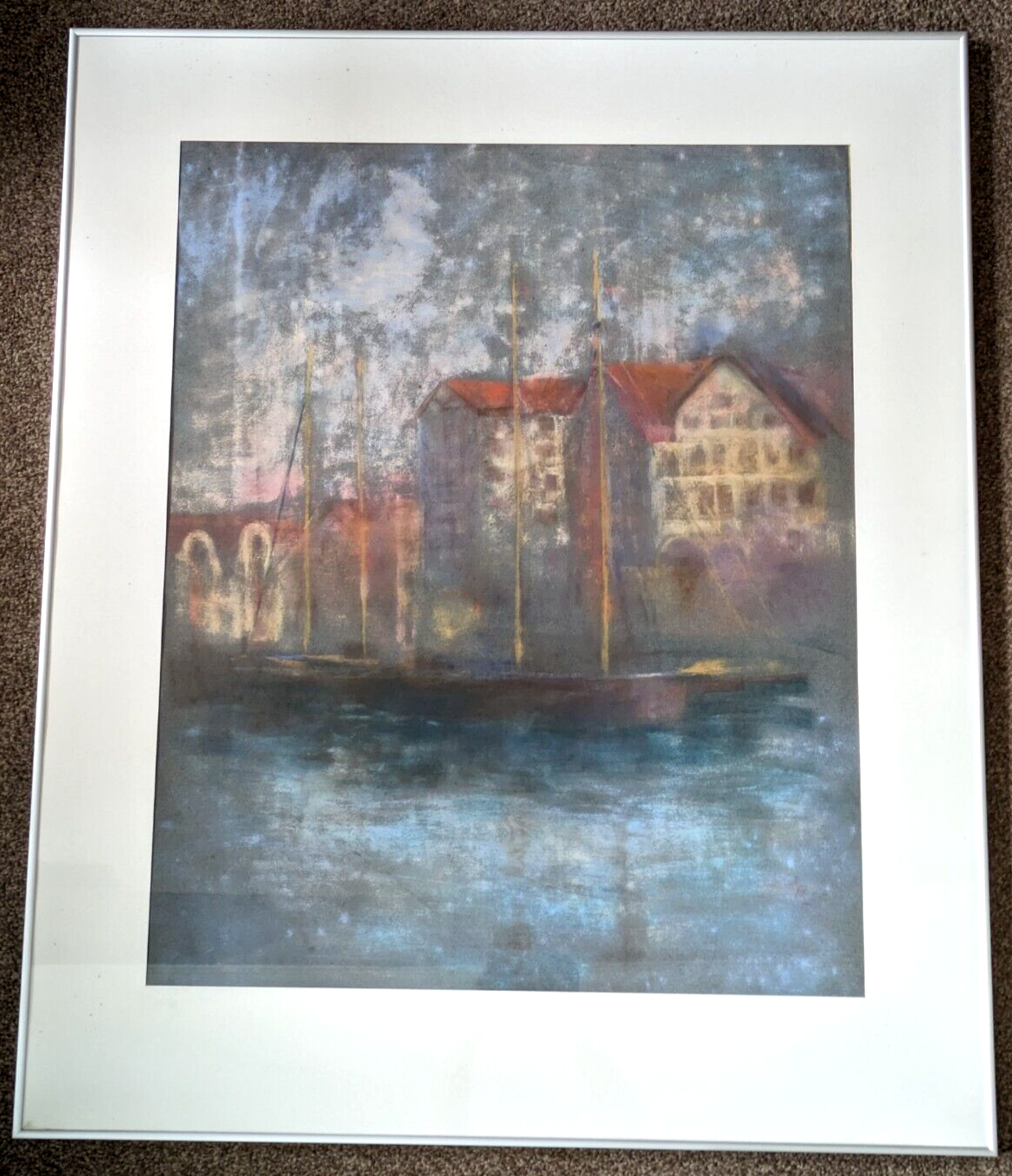 Antique Danish Pastel Drawing Edvard Saltoft 20th Century Copenhagen Vintage Art