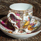 19th Century German Dresden Porcelain Paw Feet Serpent Handle Tea Cup & Saucer