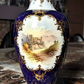 19th 20th Century Coalport England Cobalt Ceramic Porcelain Ruins Landscape Vase