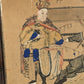 19th Century Chinese Qing Dynasty Peking Opera Framed Watercolour & Ink Painting