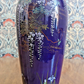 Japanese Meiji Bankozan Sastuma Blue Ceramic Pottery Vase 19th Century Antique