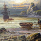 Frank Hider 1861-1933 Antique British Marine Oil Painting Cornish Coast Art