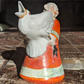 Antique 1900s Shafer Vater German Porcelain Asian Man Crane Novelty Creamer Jug