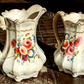 Rare Pair Victorian 19th Century English Porcelain Commemorative Memorial Jugs