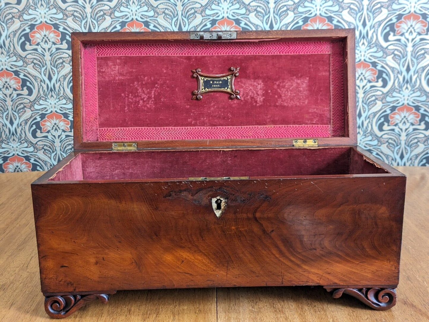 Large 19th Century Mahogany Document Work Stationery Jewellery Box Victorian