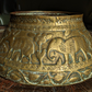 19th Century Persian Brass Qajar Engraved Animal Jardiniere Planter Vase Antique