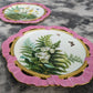 19th Century Brown Westhead Moore Hand Painted Butterfly Floral Ribbon Plate