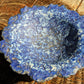 Superb Volcanic Textured Studio Art Pottery Signed Blue Bowl Vintage Lava Glaze