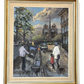 French Vintage 20th Century Paris Cityscape Oil Painting Art Notre Dame H Lang