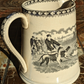 Large 19th Century Staffordshire Pearlware Jug Hunting Pitcher Victorian Antique