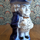 Rare Blue Toby Jug English Staffordshire Pearlware Antique Early 19th Century