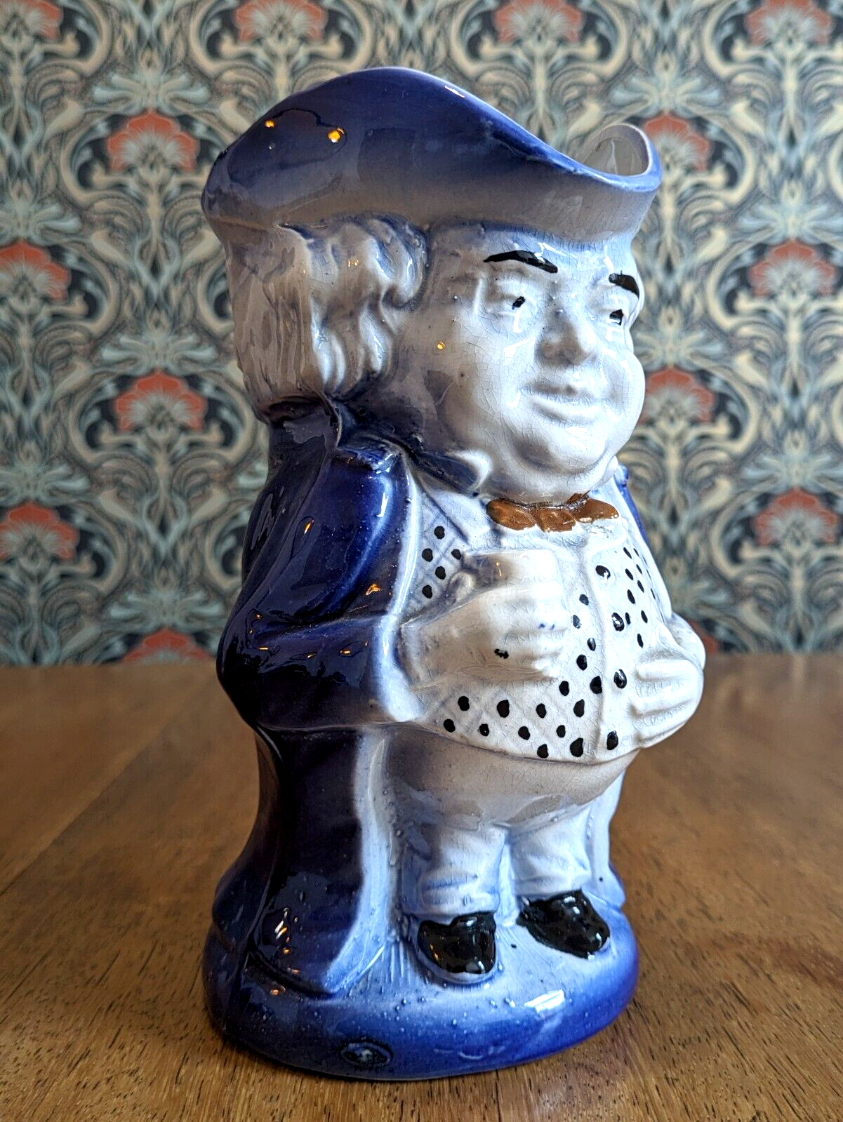 Rare Blue Toby Jug English Staffordshire Pearlware Antique Early 19th Century