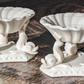 Rare Pair of Copeland 19th Century Parian Porcelain Dolphin Salt Cellars Antique