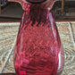 Vintage Dartington Crystal Cranberry Ruby Red Fluted Ruffled Glass Vase 20.5 cm