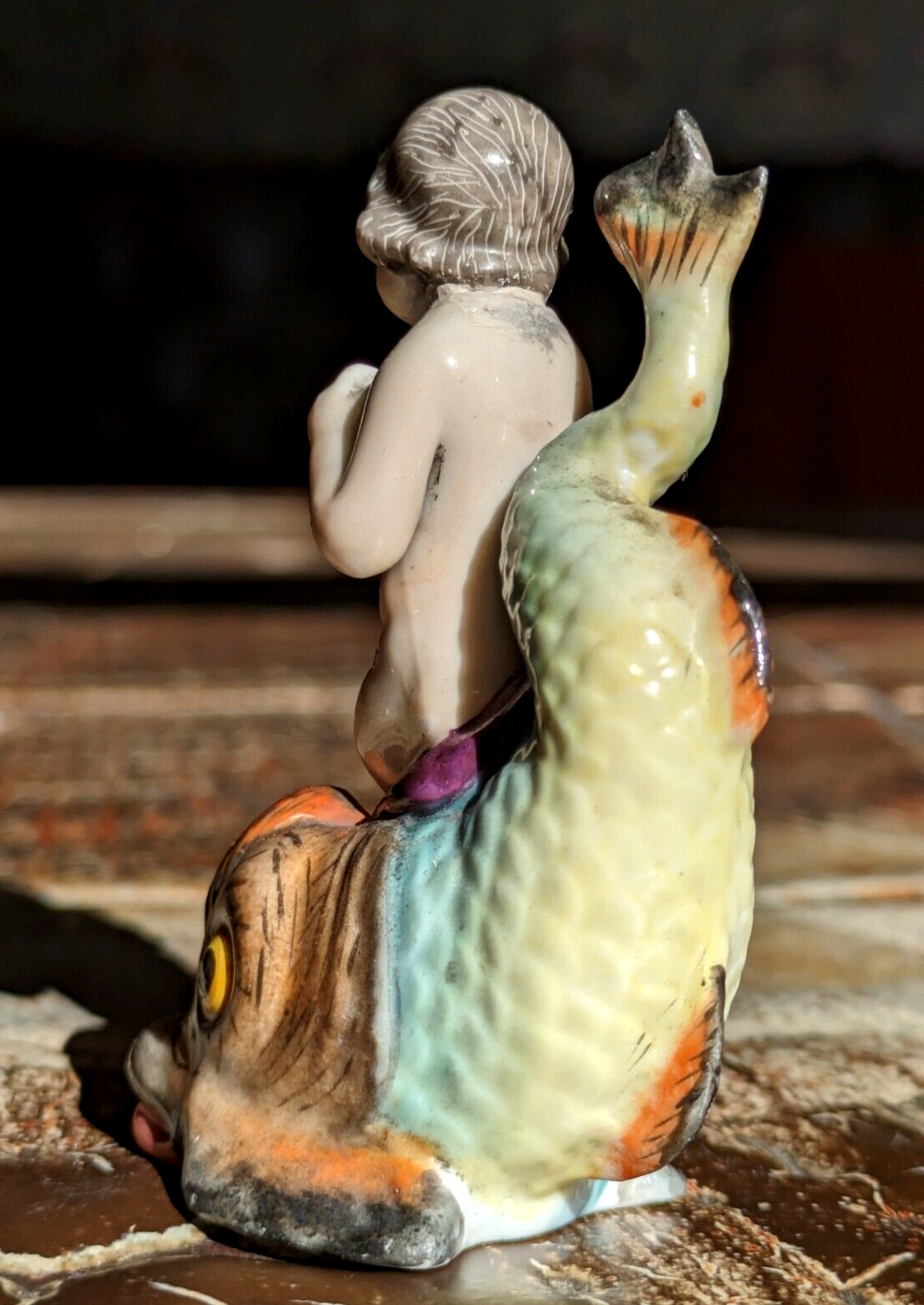 Rare 18th Century Chelsea Porcelain Dolphin Cherub Georgian Scent Perfume Bottle