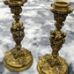 Antique French 19th Century Gilt Bronze Four Seasons Cherub Candlestick Holders