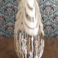 Large 1950s / 60s Vintage Finnish Feathered Filigree Art Glass Vase Kumela 20th