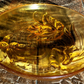 French Verlys Art Deco Amber Glass Daffodil Bowl 20th Century Antique Vintage