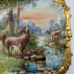 19th Century French Limoges Handpainted Stag Deer Porcelain Wall Plaque Charger